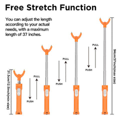 hdroor extended to 37 inches giving safer extended reach