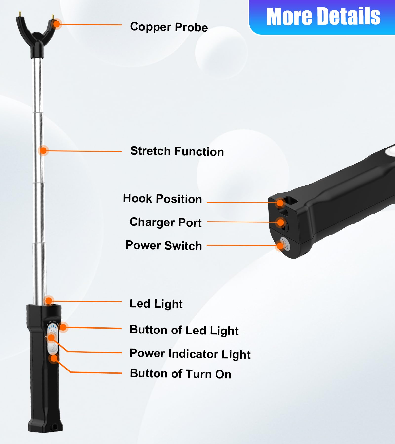 hdroor extended prod in hand demonstrating increased reach and control