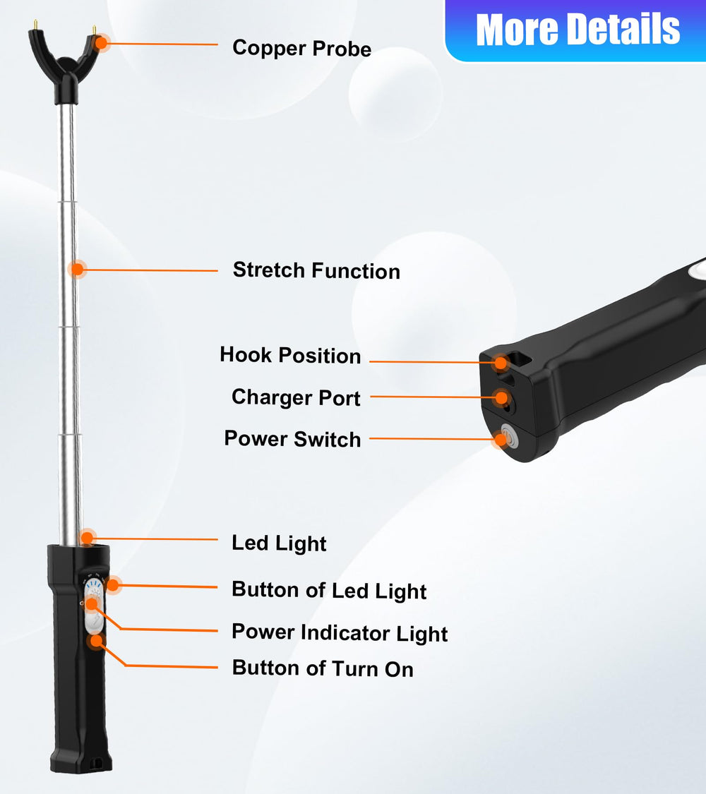 hdroor extended prod in hand demonstrating increased reach and control