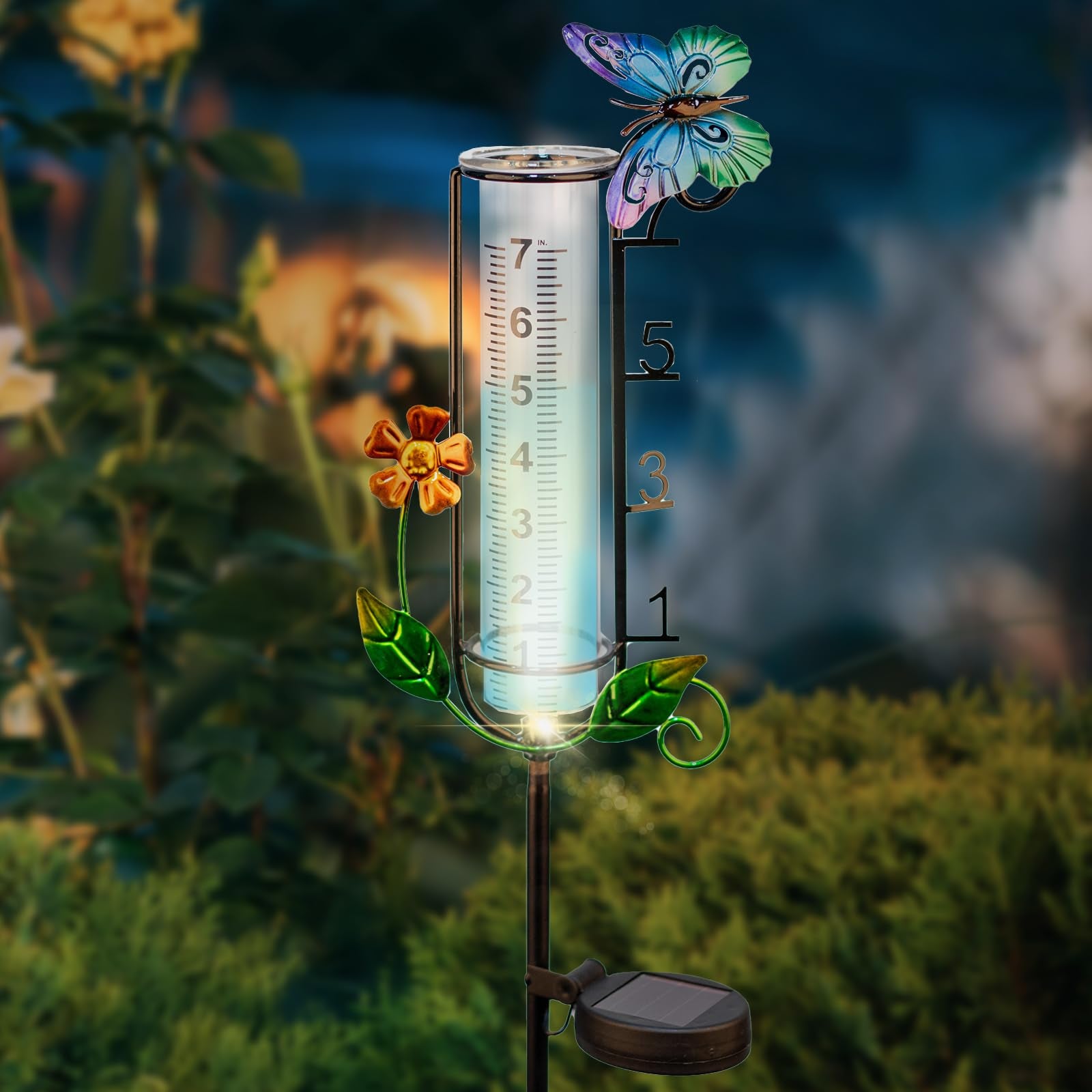 HDUAN IDT placed in a flower bed as garden decor, combines measurement with outdoor style