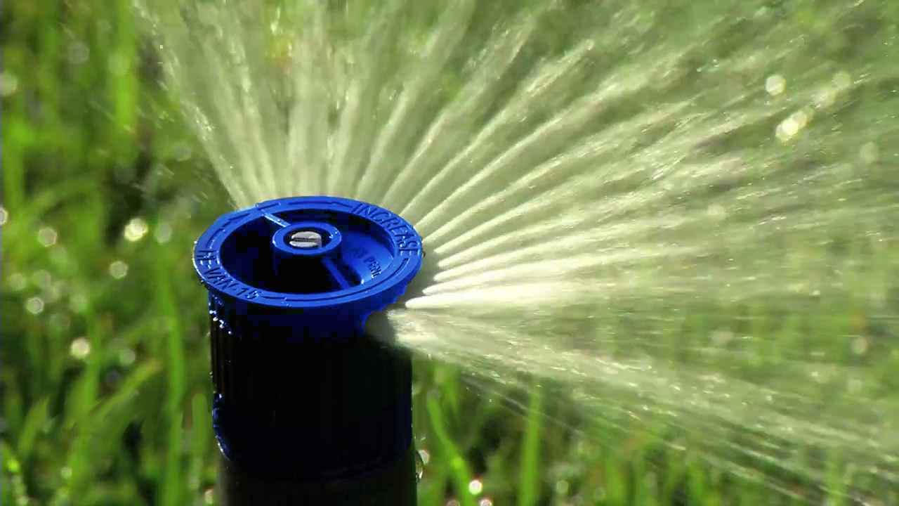 HE-VAN-10 Rain Bird nozzle front view showing spray pattern and efficient watering