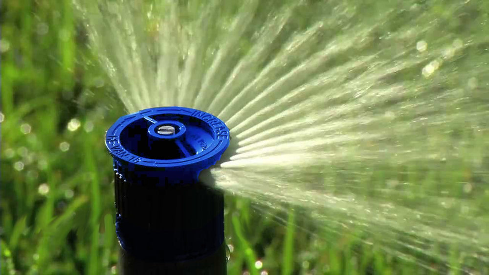 HE-VAN-10 Rain Bird nozzle front view showing spray pattern and efficient watering