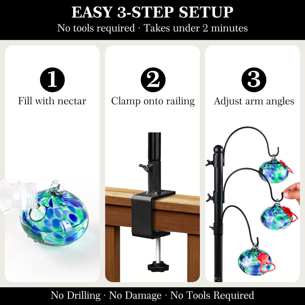 HEADAK LIFE rotating shepherd hooks adjusted at different angles for stable, wind-resistant placement