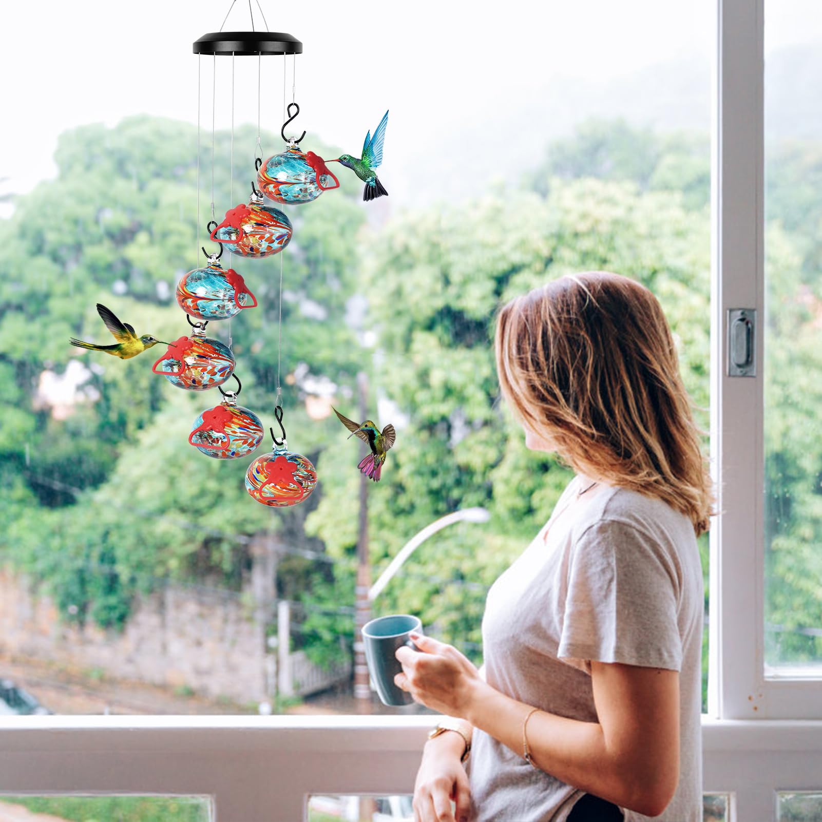HEADAK LIFE hanging on porch for size comparison and easy repositioning benefit