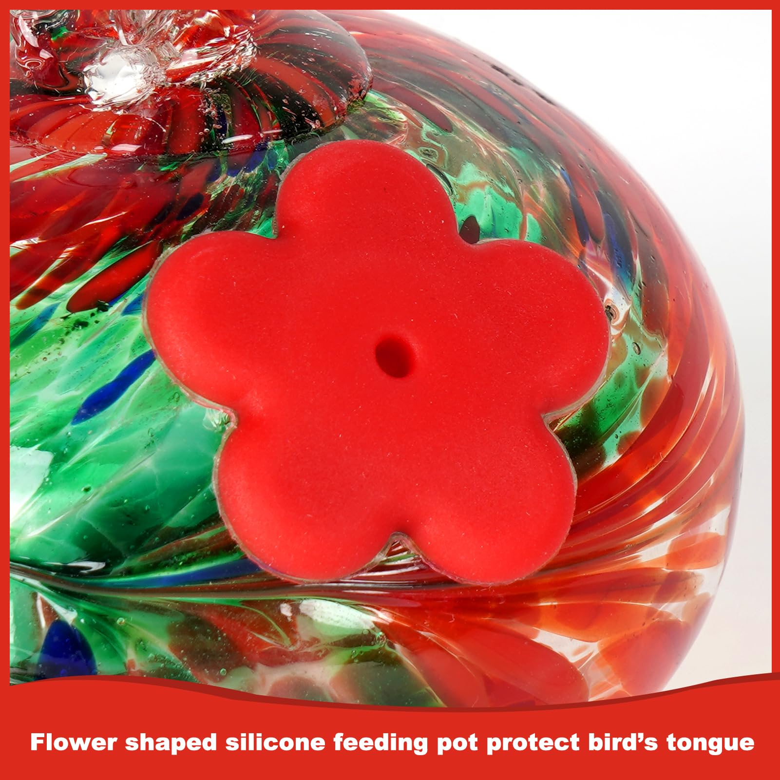 HEADAK LIFE side profile of hand-blown glass orb showing color depth and texture