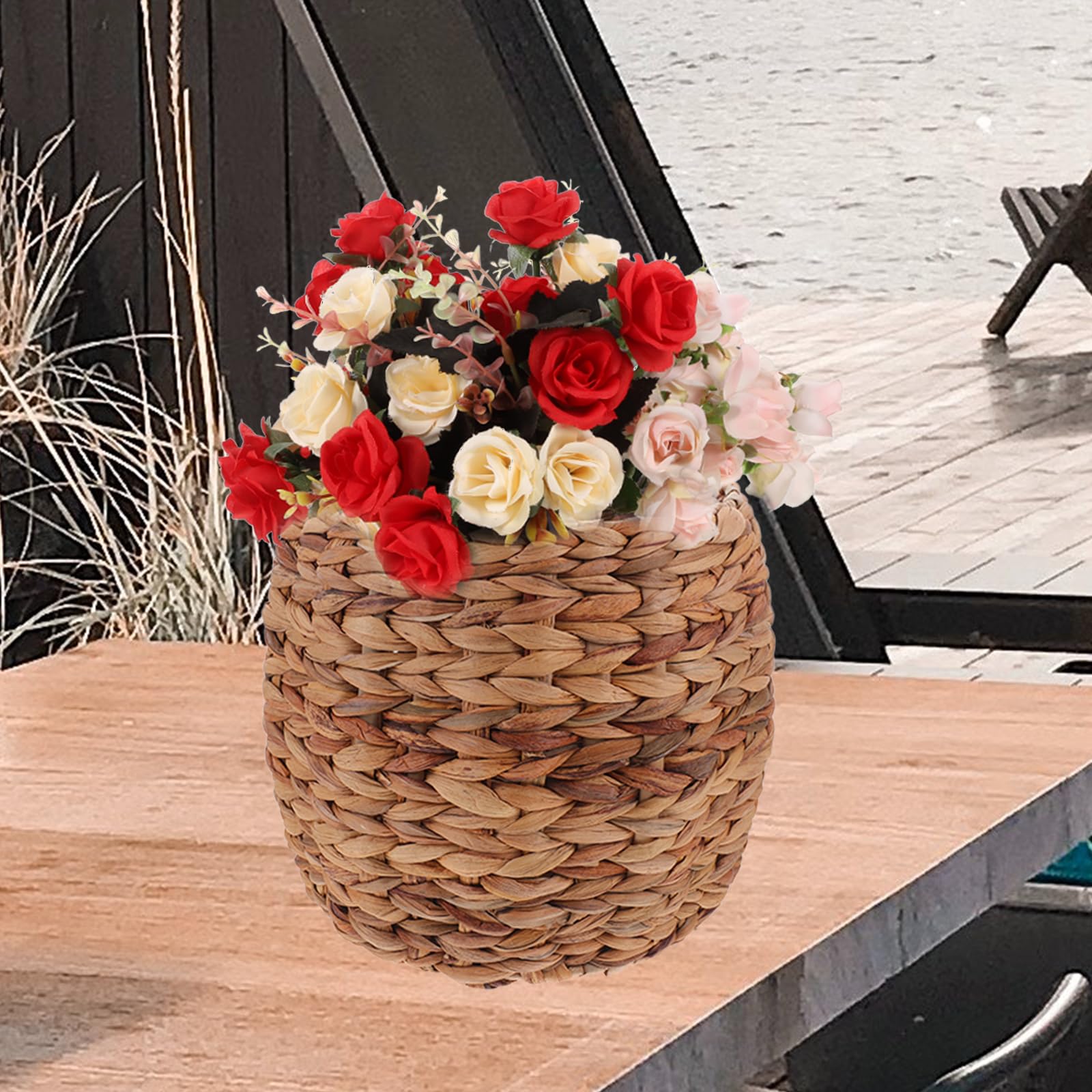Healeved lifestyle living room styling with basket adding natural texture and decor balance