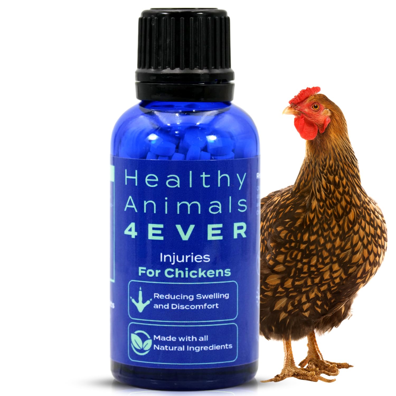 HealthyAnimals4Ever bottle front view showing product and clear benefit