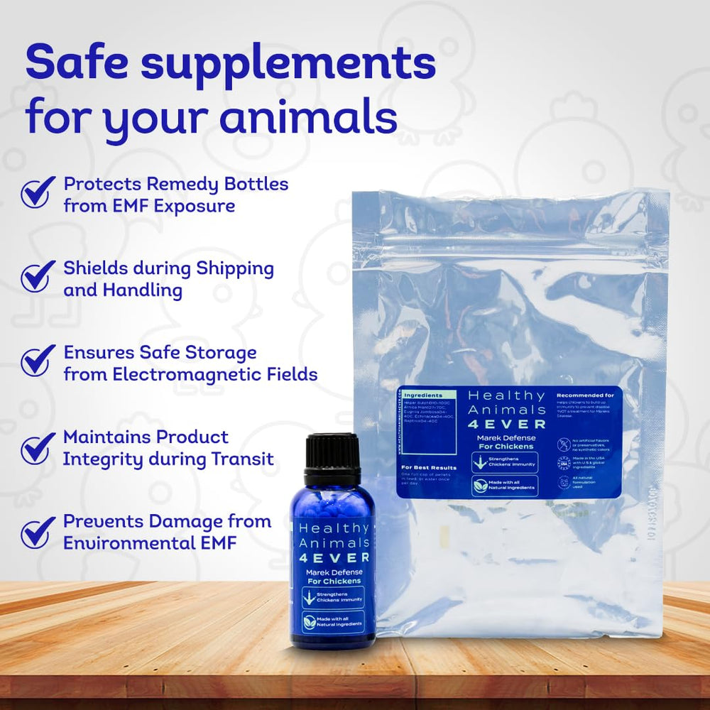 HealthyAnimals4Ever bottle with storage tips for maintaining pellet quality