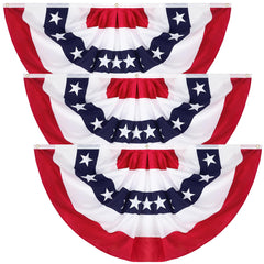 Heartome front view of three-pack fan flags showing bold stars and stripes for instant curb appeal