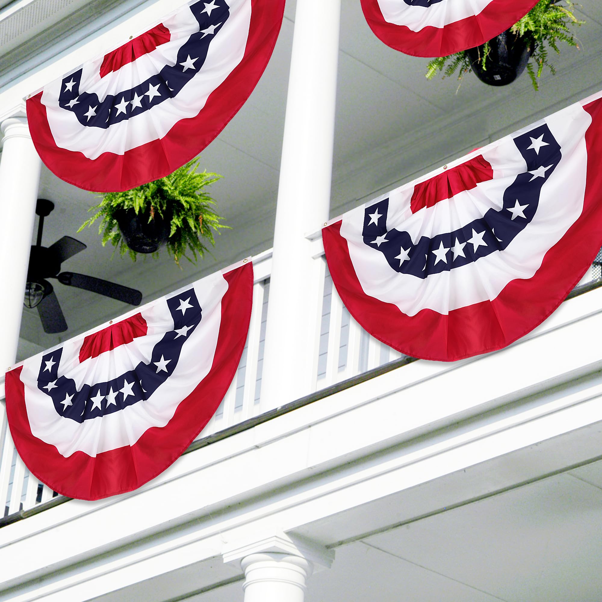 Heartome three flags attached to a fence illustrating coordinated outdoor display