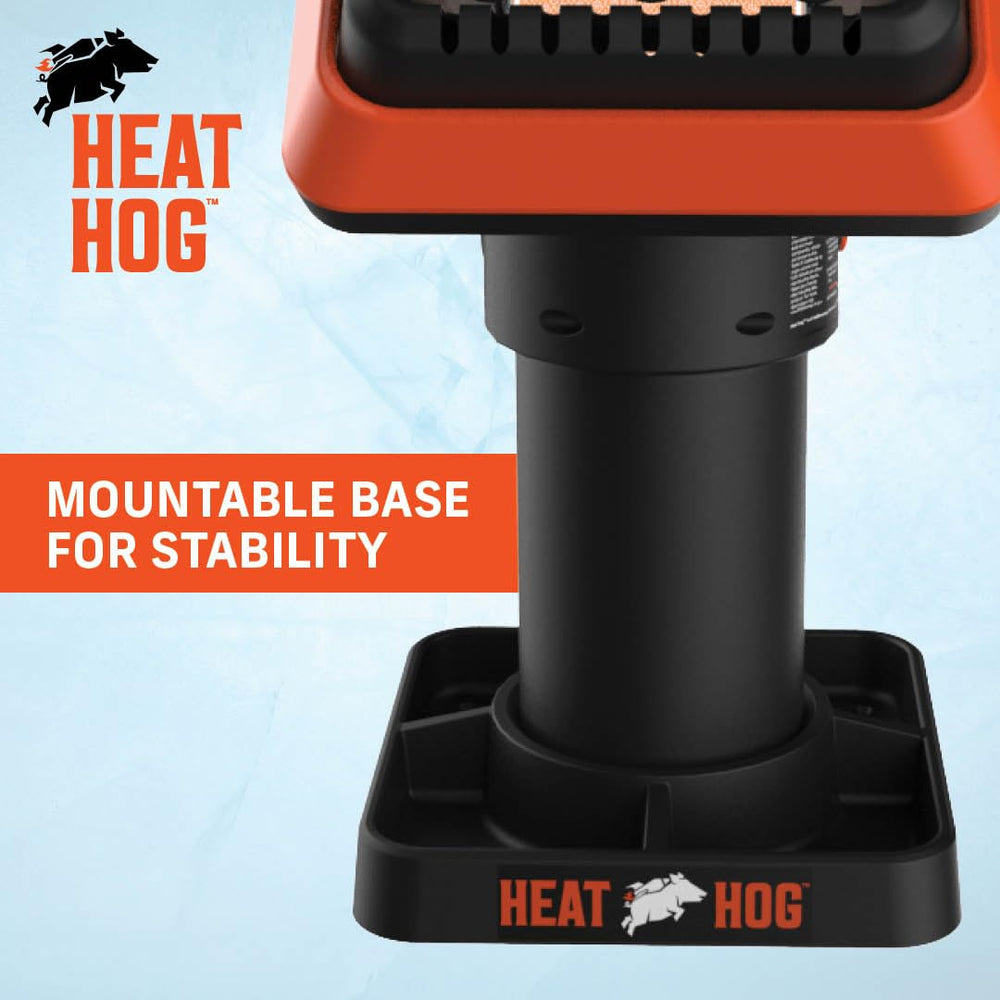 Heat Hog connected to 1 lb cylinder showing easy propane setup and runtime