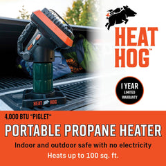 Heat Hog angled head close-up highlighting 45-degree heat direction benefit