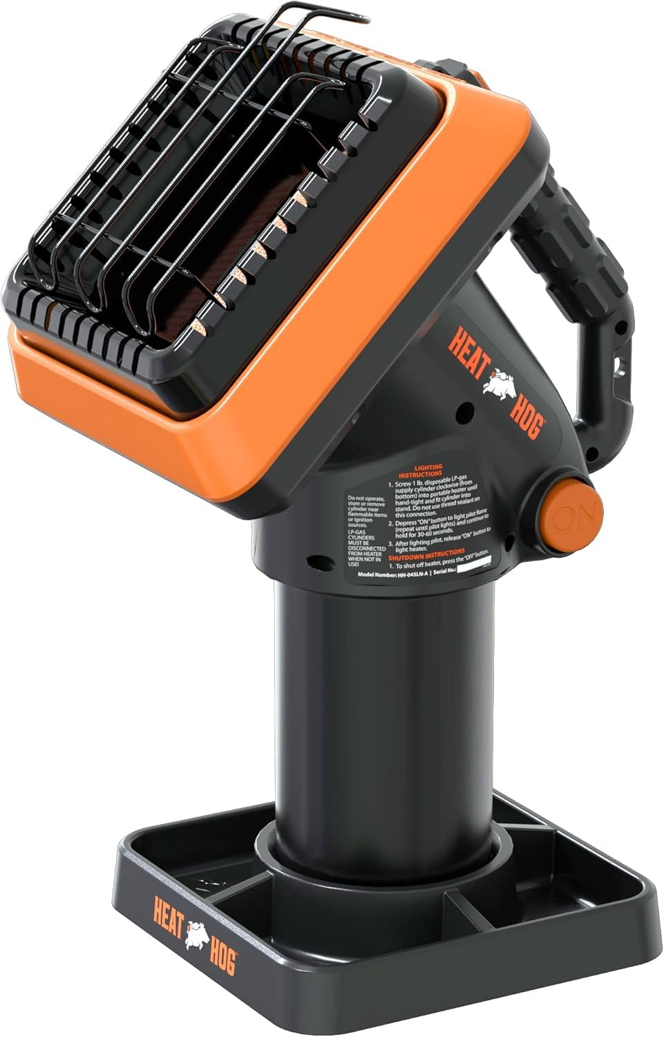 Heat Hog front view showing compact heater and stability for portable warmth