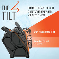 Heat Hog running in a garage to provide safe, directed radiant heat for projects