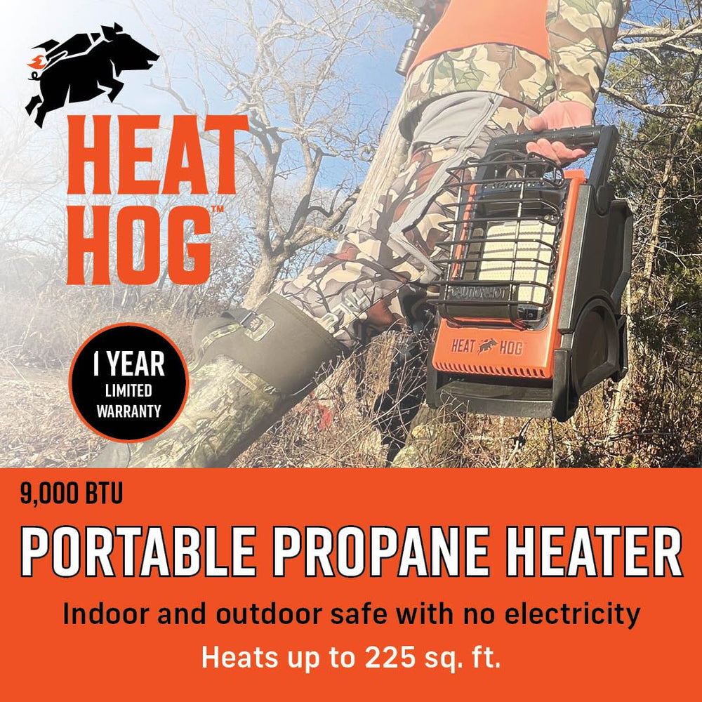 Heat Hog close-up of tilt mechanism highlighting adjustable heat direction benefit