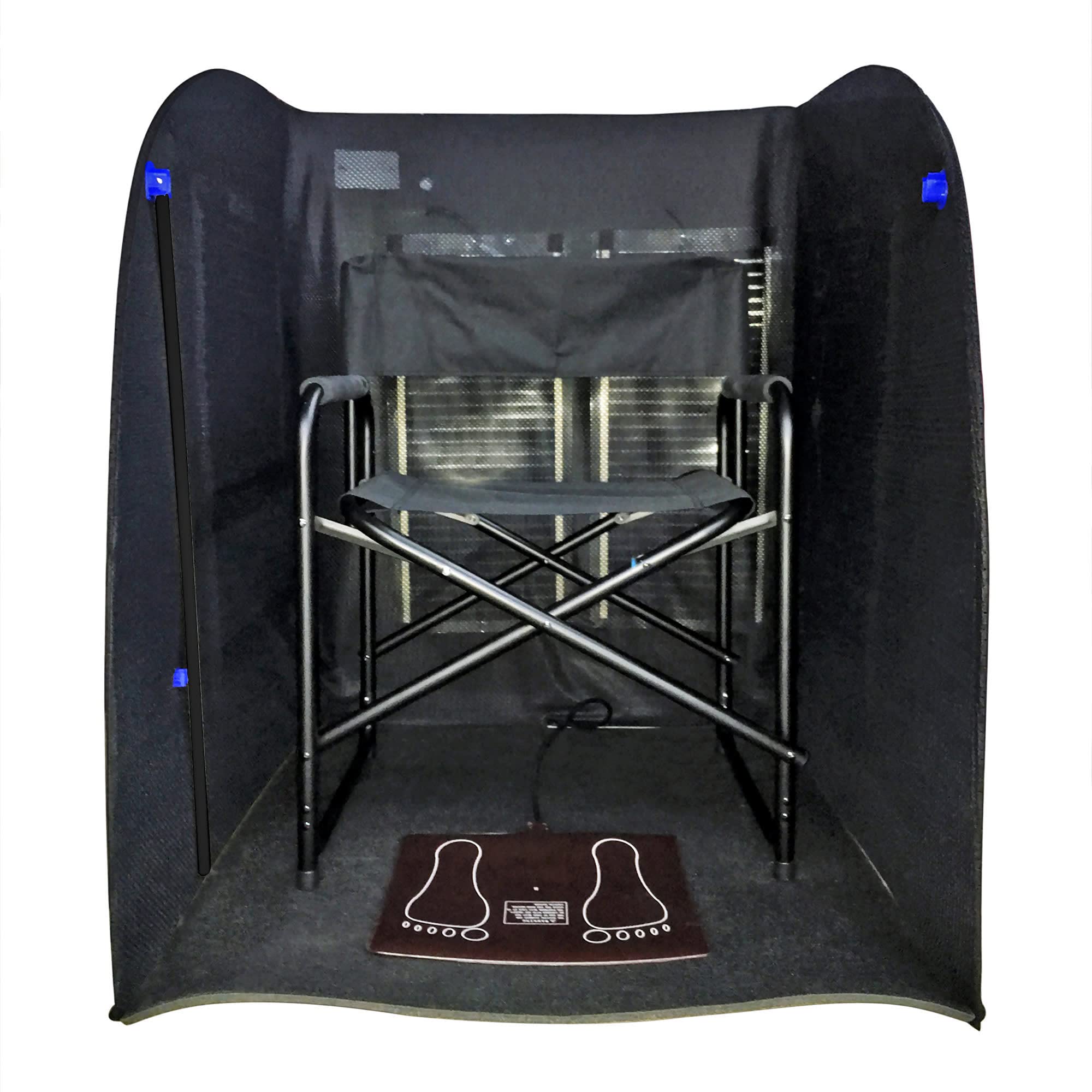 Heat Wave removable padded floor mat out of cabin showing cleaning ease benefit: hygienic maintenance