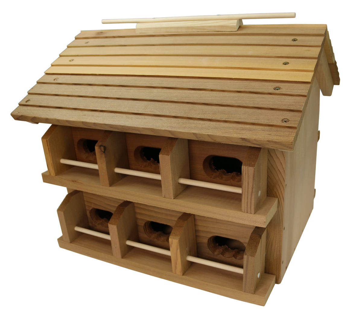 Heath Outdoor Products front view showing cedar 12-room martin house for reliable nesting