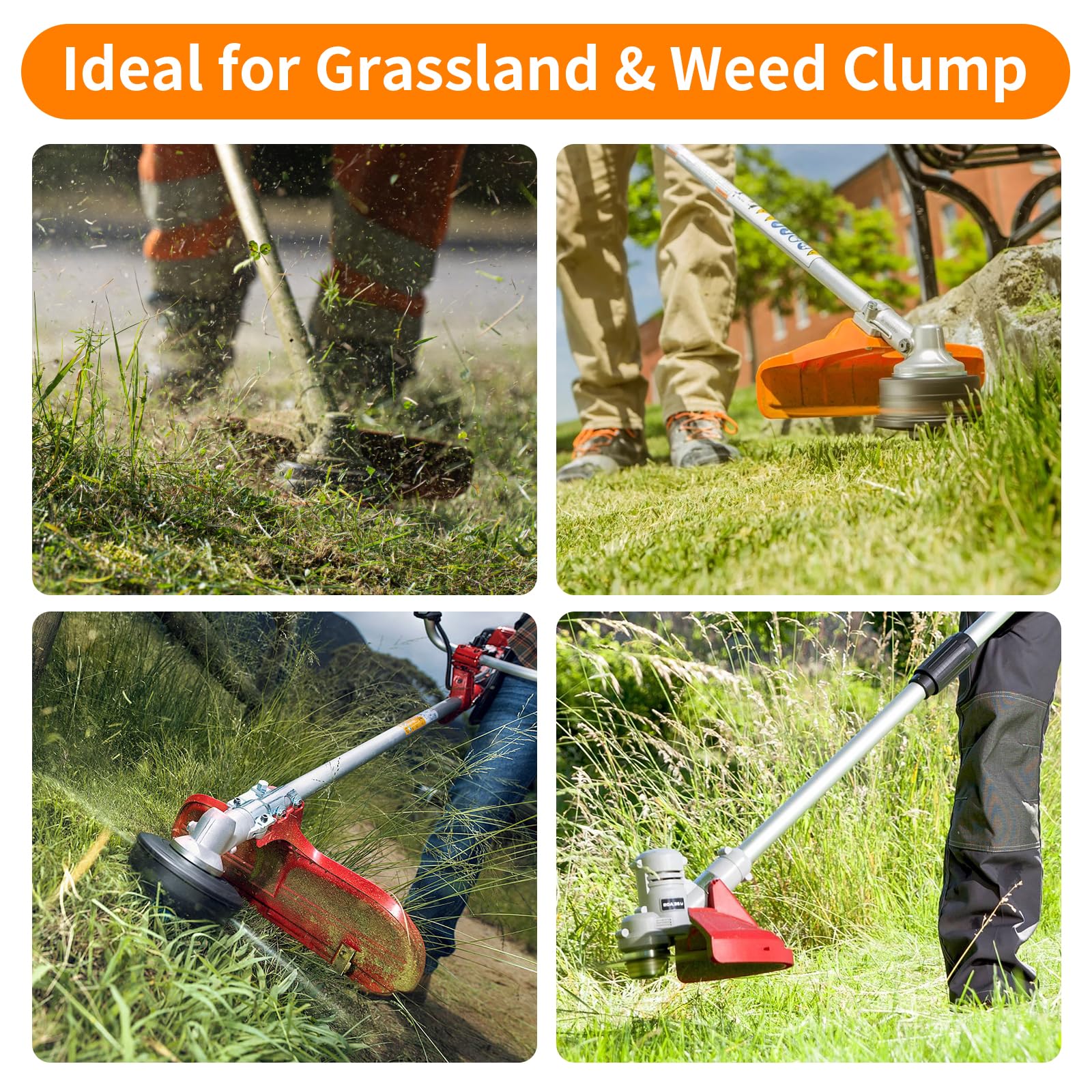HeavenBird trimmer head in yard during edging showing time-saving benefit
