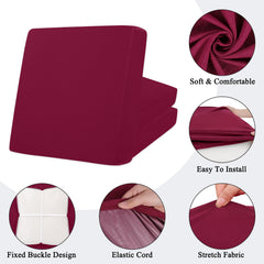 HEBE RUGS close-up of stretchy spandex polyester fabric for smooth fit