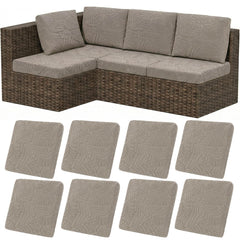 HEBE RUGS front view of eight cushion covers showing full set and color