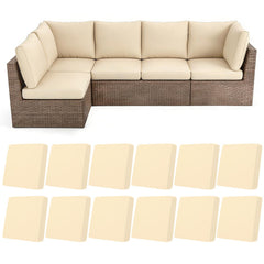 HEBE RUGS front view of 12-piece cover set showing neat fit and color