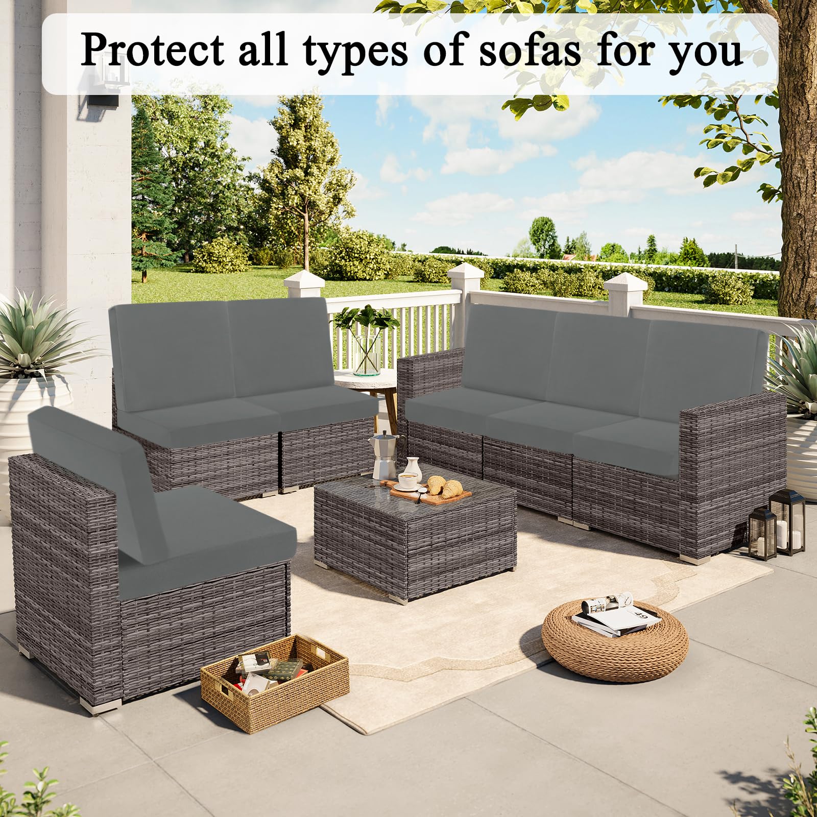 HEBE RUGS outdoor patio scene showing coordinated set and inviting comfort benefit