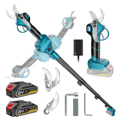 HECUSAM front view of pole pruner showing compact convertible design and reach benefit