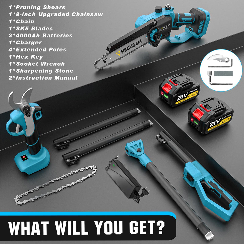 HECUSAM kit contents with spare blade and batteries for continuous work readiness