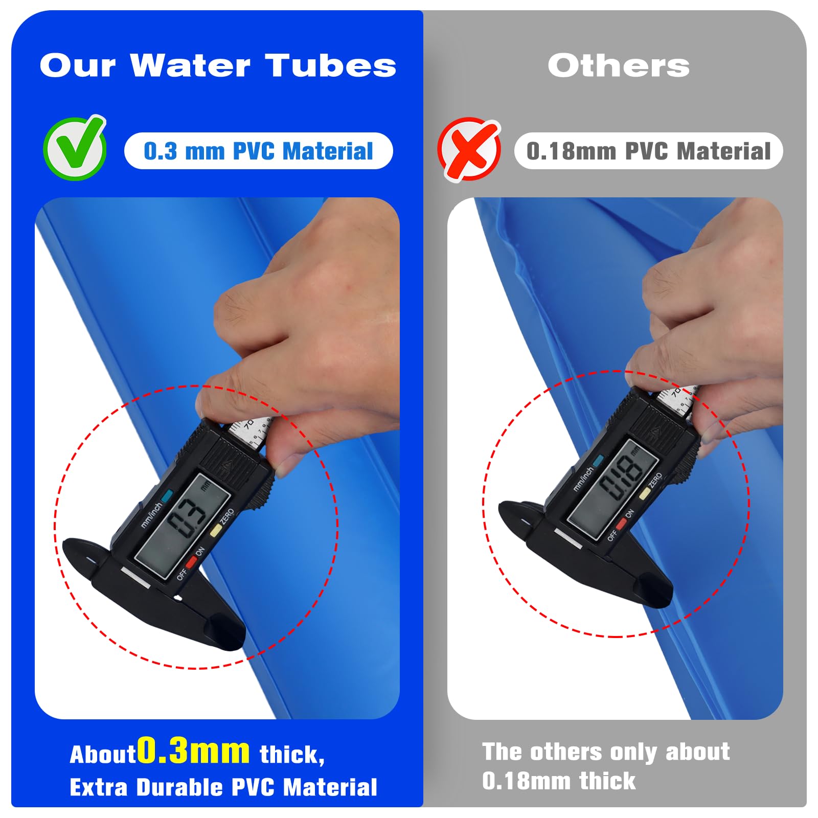 Hedday L-shaped corner tube positioned on a pool cover to reduce corner gaps and shifting
