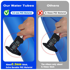 Hedday L-shaped corner tube positioned on a pool cover to reduce corner gaps and shifting