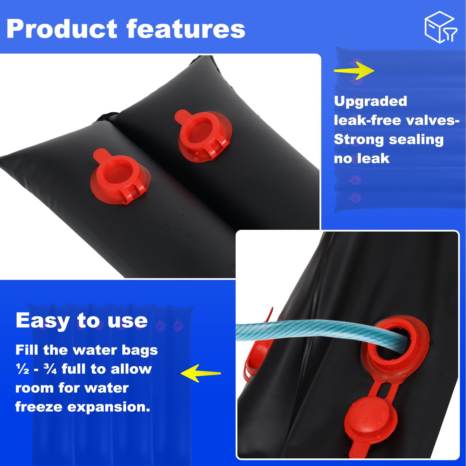 Hedday water tube beside garden hose showing easy fill compatibility and scale