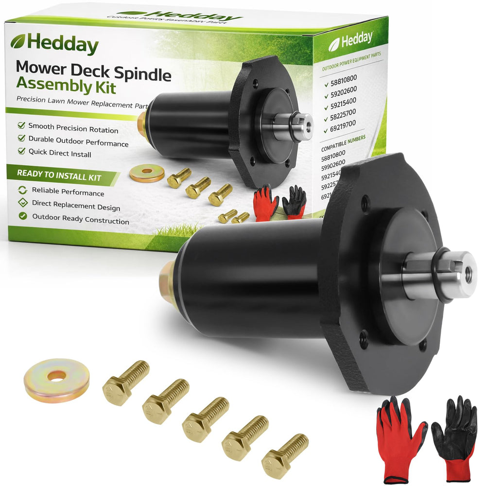 Hedday spindle front view showing mounting flanges and fit benefit