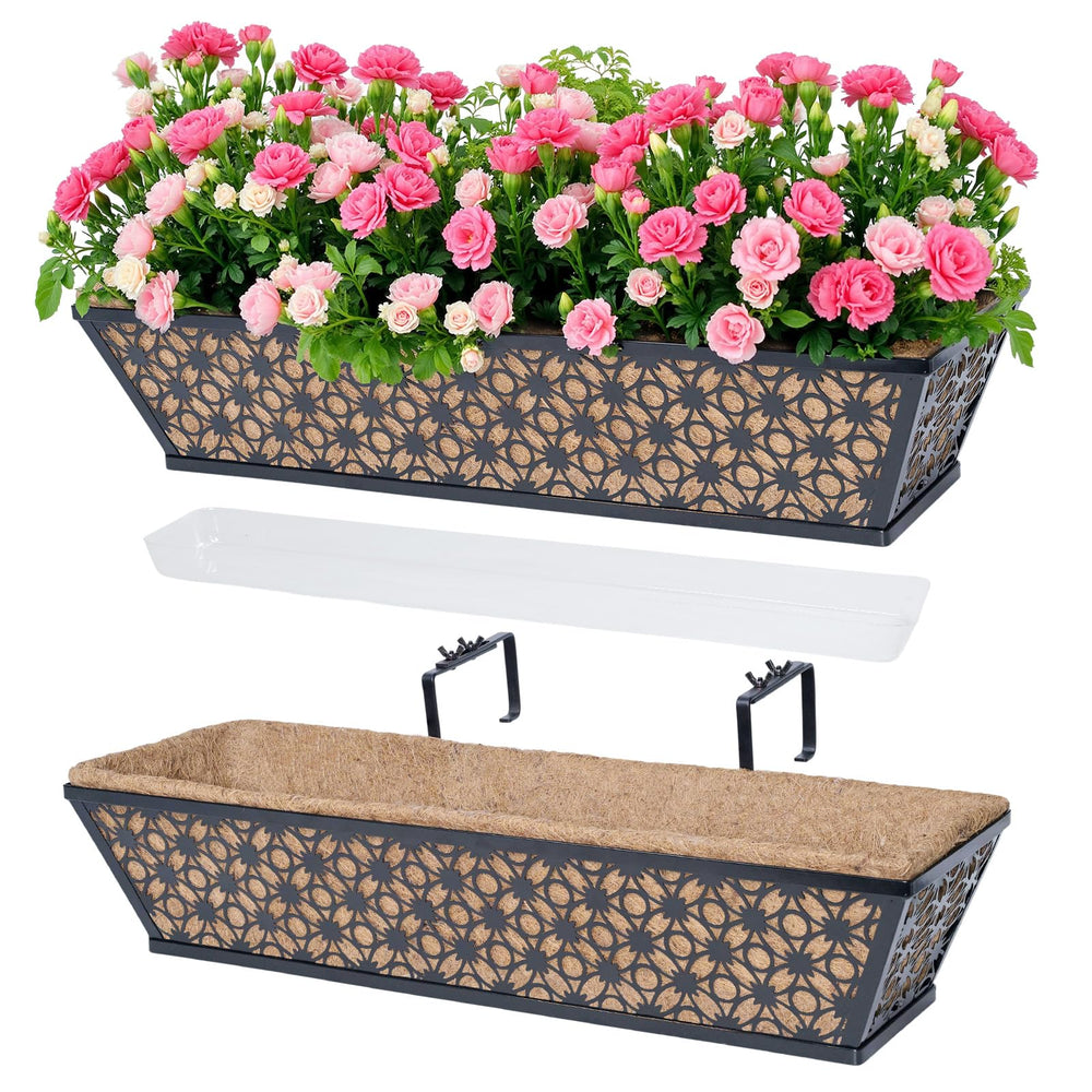 hehimhis front view of two planter boxes showing sturdy build and usable length