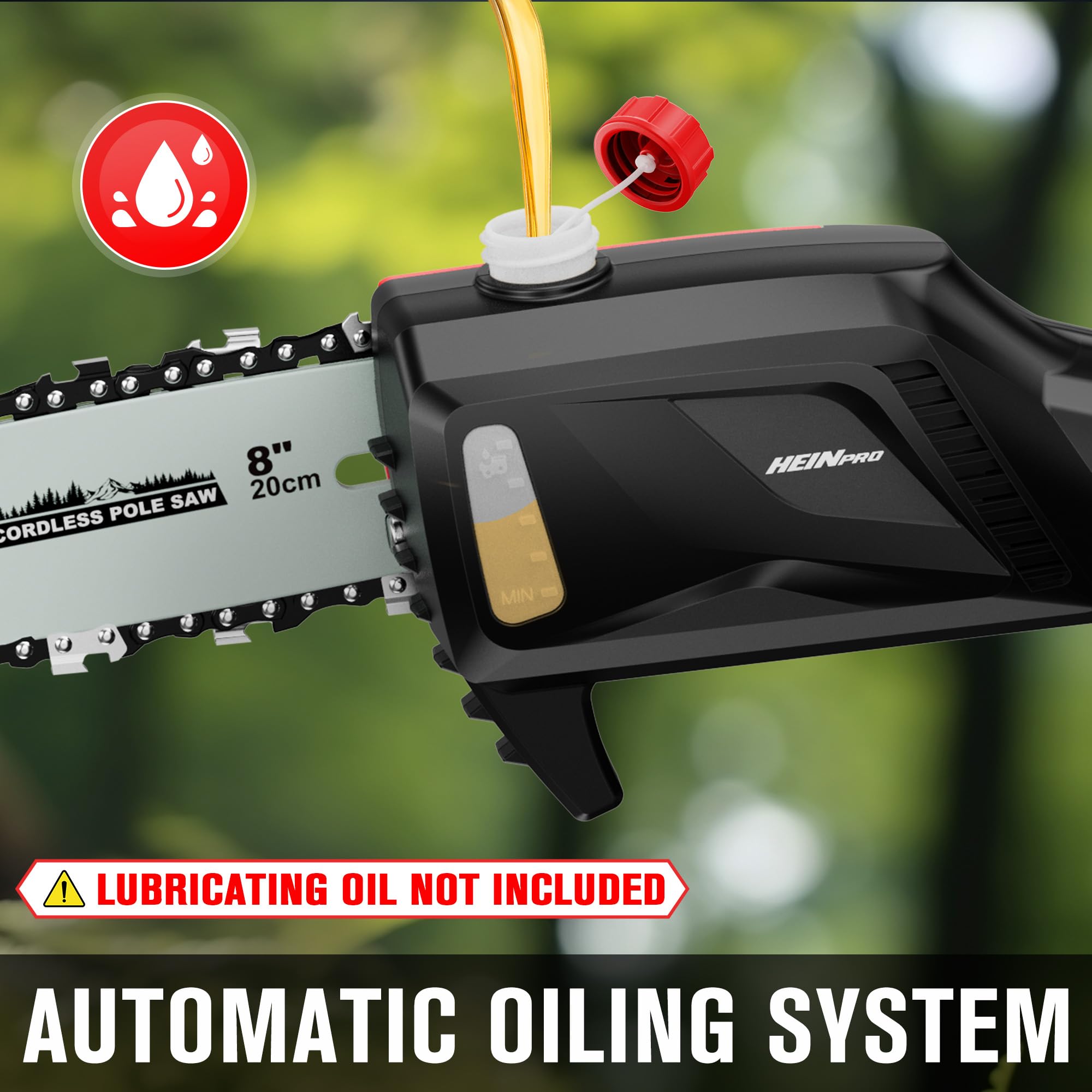 HEINPRO battery slot accepting Milwaukee M18 battery for convenient power sharing