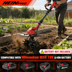 HEINPRO close-up of four hardened steel blades cutting soil efficiently
