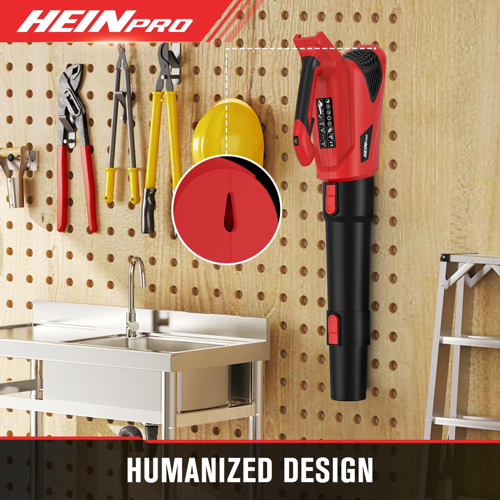HEINPRO blower next to a ruler for size comparison and easy storage benefit