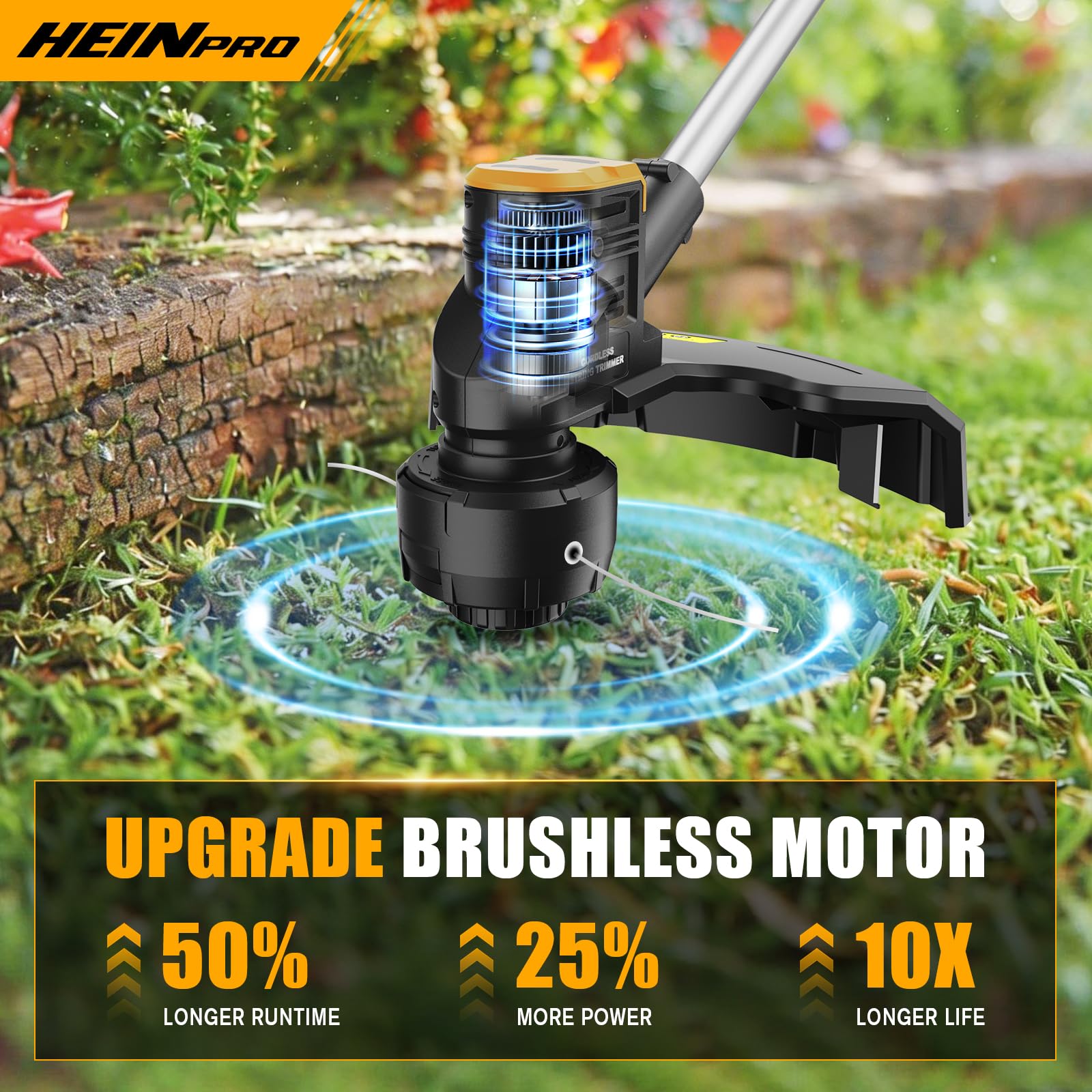 HEINPRO bump-feed head detail with line for quick on-the-fly advancement