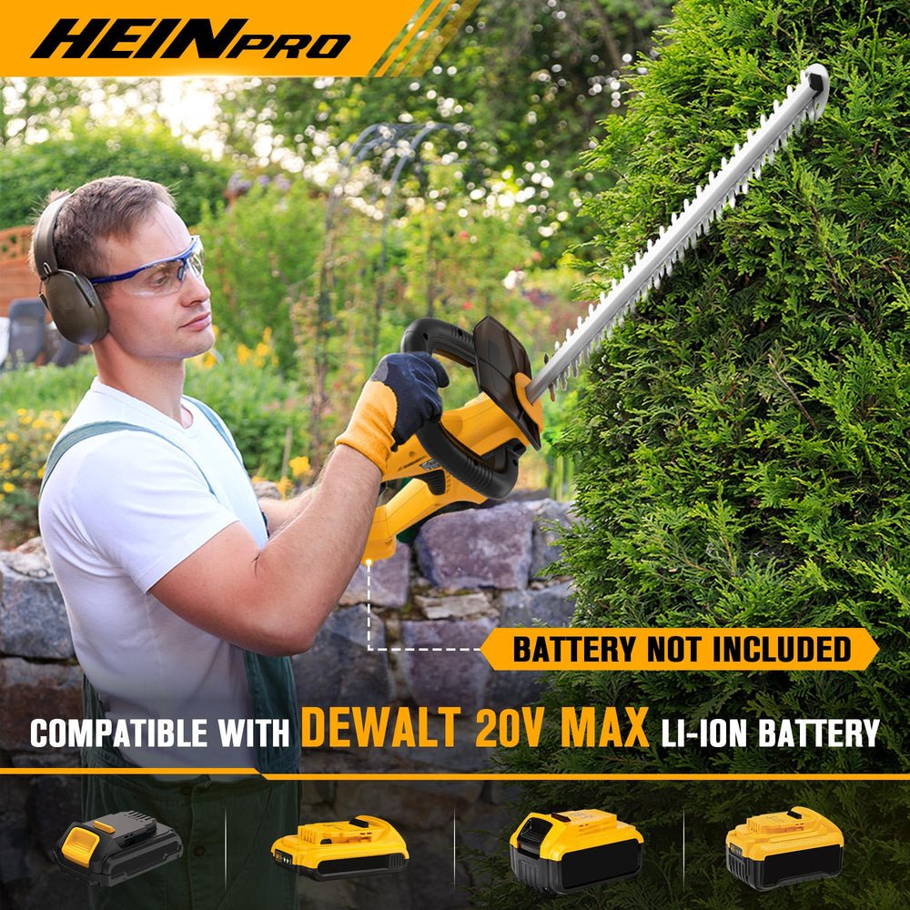 HEINPRO laser-cut 22-inch blade close-up for clean, accurate hedge shaping