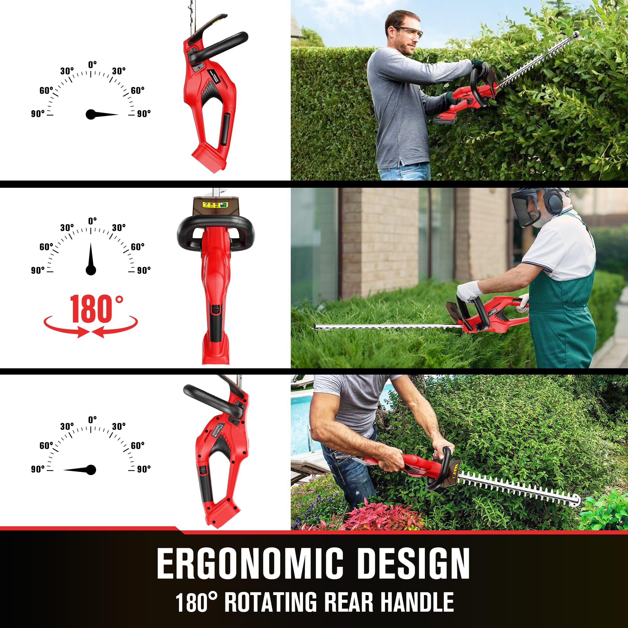 HEINPRO in garden trimming hedges, cordless convenience speeds yard work benefit