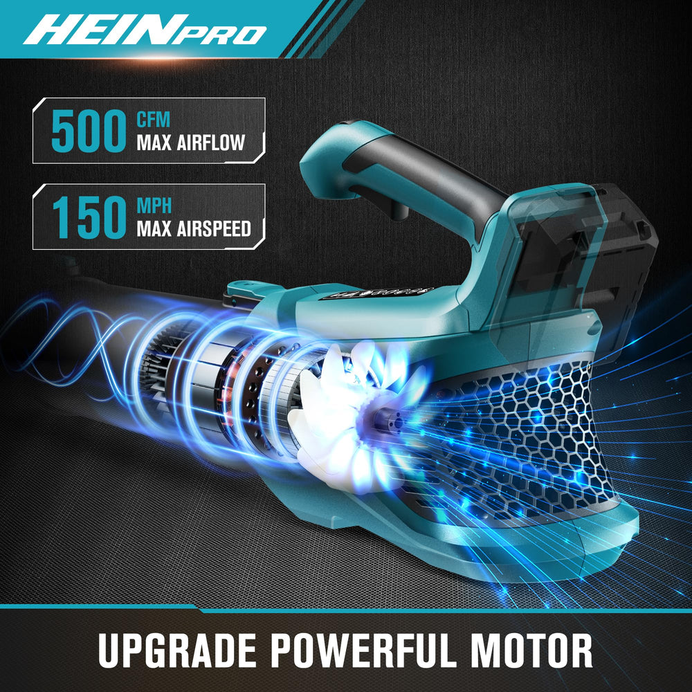 HEINPRO tapered nozzle close-up delivering focused airflow for efficient clearing