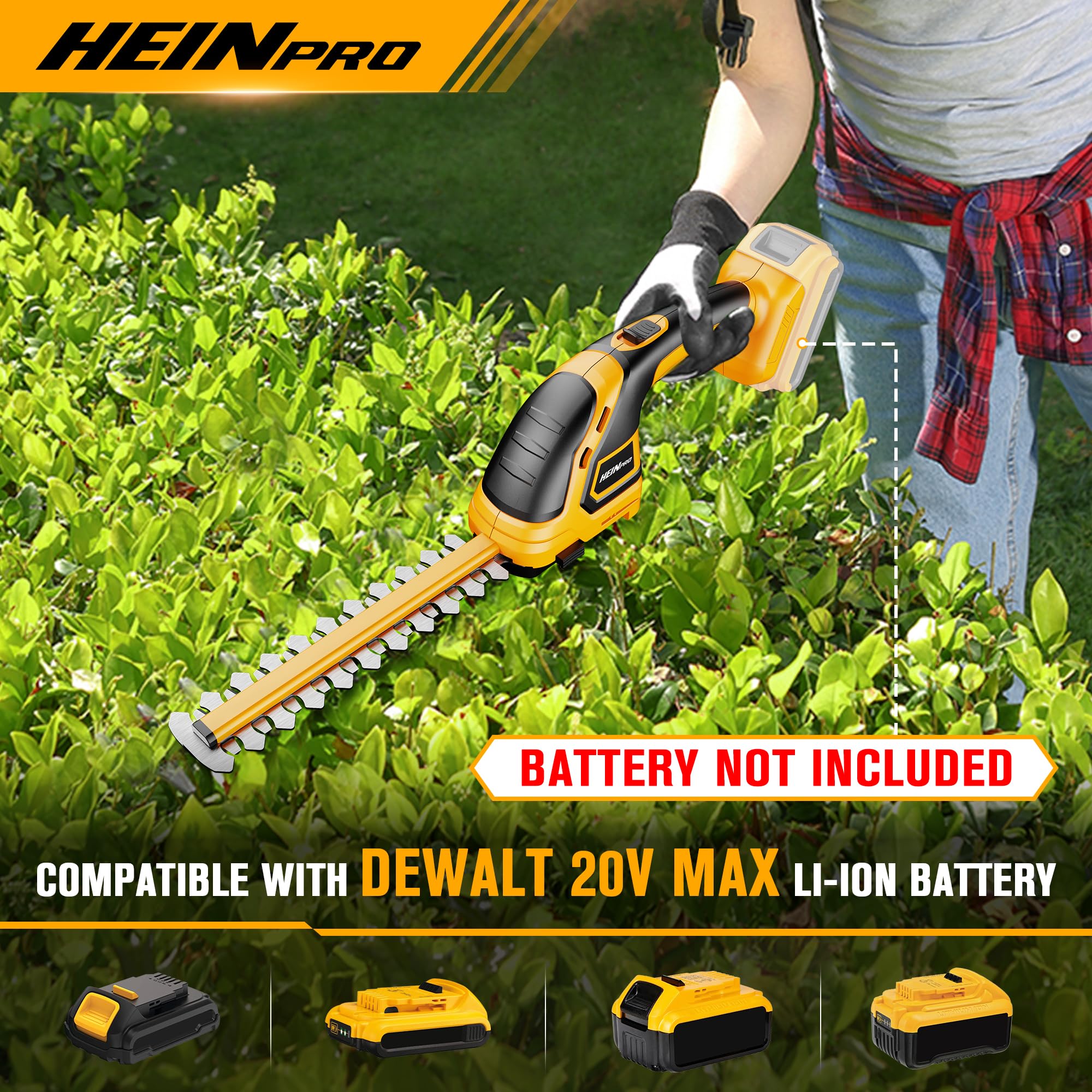 HEINPRO short grass shear blade close-up showing precise cutting benefit