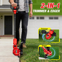 HEINPRO used as wheeled edger along sidewalk for clean lawn borders and consistent cuts