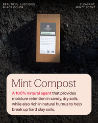 Heirloom Roses open box revealing dark, rich compost ready to amend soil and containers