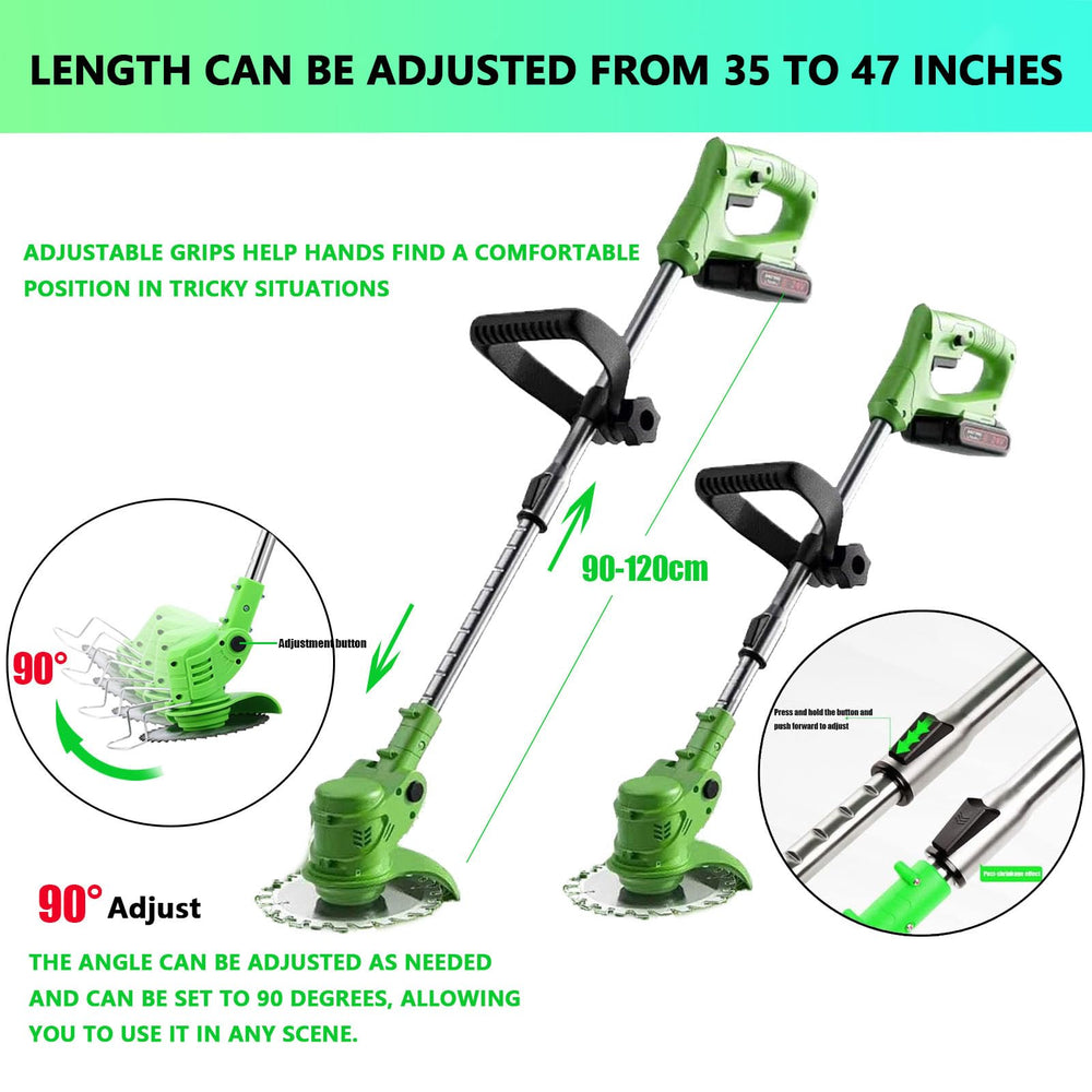 Hejunry trimmer in use edging a lawn, precise trimming for neat borders