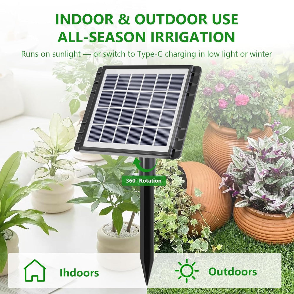 HEKIWAY solar panel close-up charging pump for energy-efficient watering