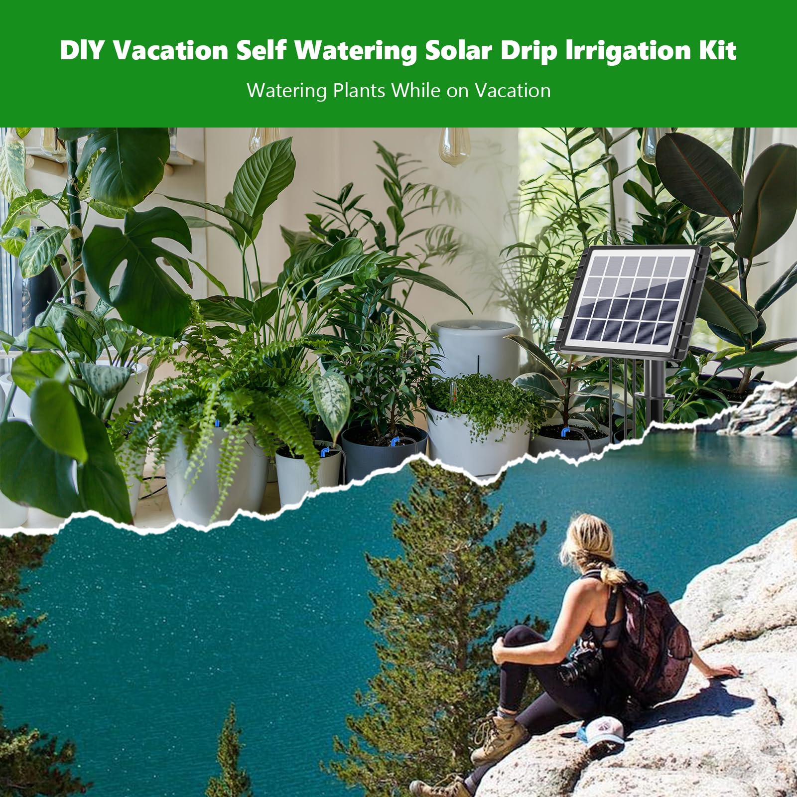 HEKIWAY installed on balcony watering multiple pots automatically