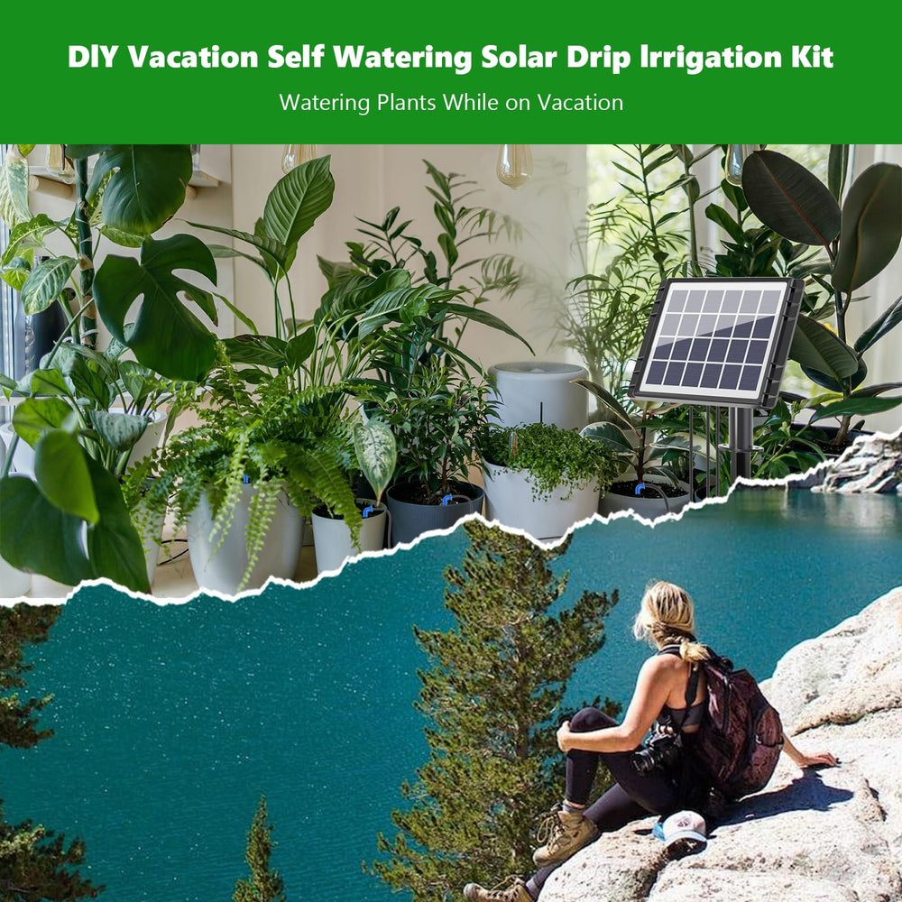 HEKIWAY installed on balcony watering multiple pots automatically