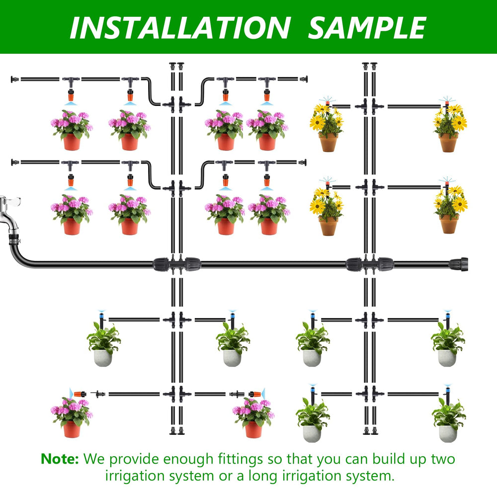 HEKIWAY irrigation covering lawn from above for even water distribution