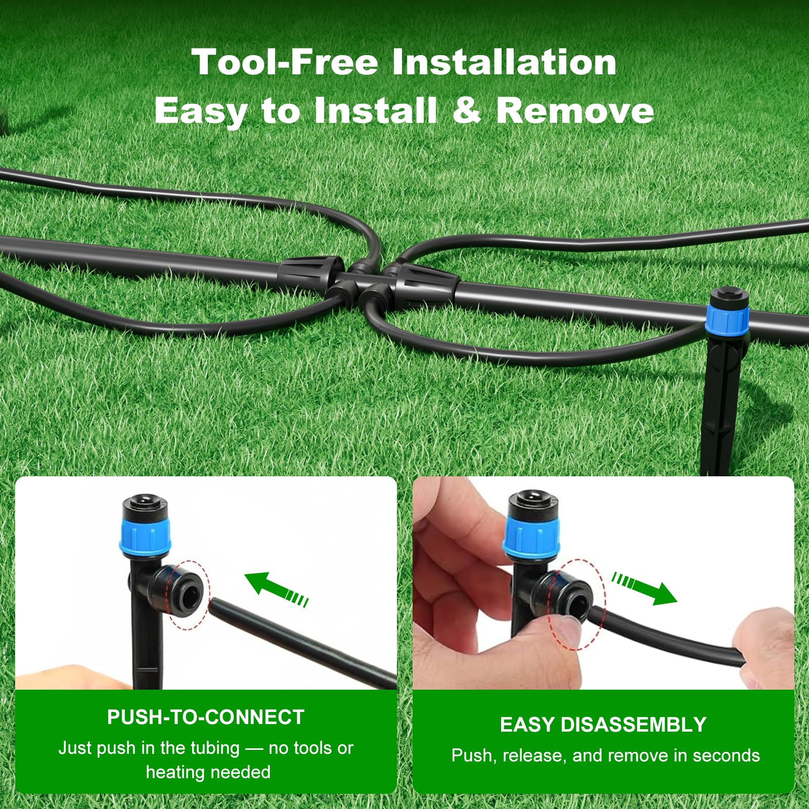 HEKIWAY vortex sprinkler nozzle spraying for even shallow-bed coverage