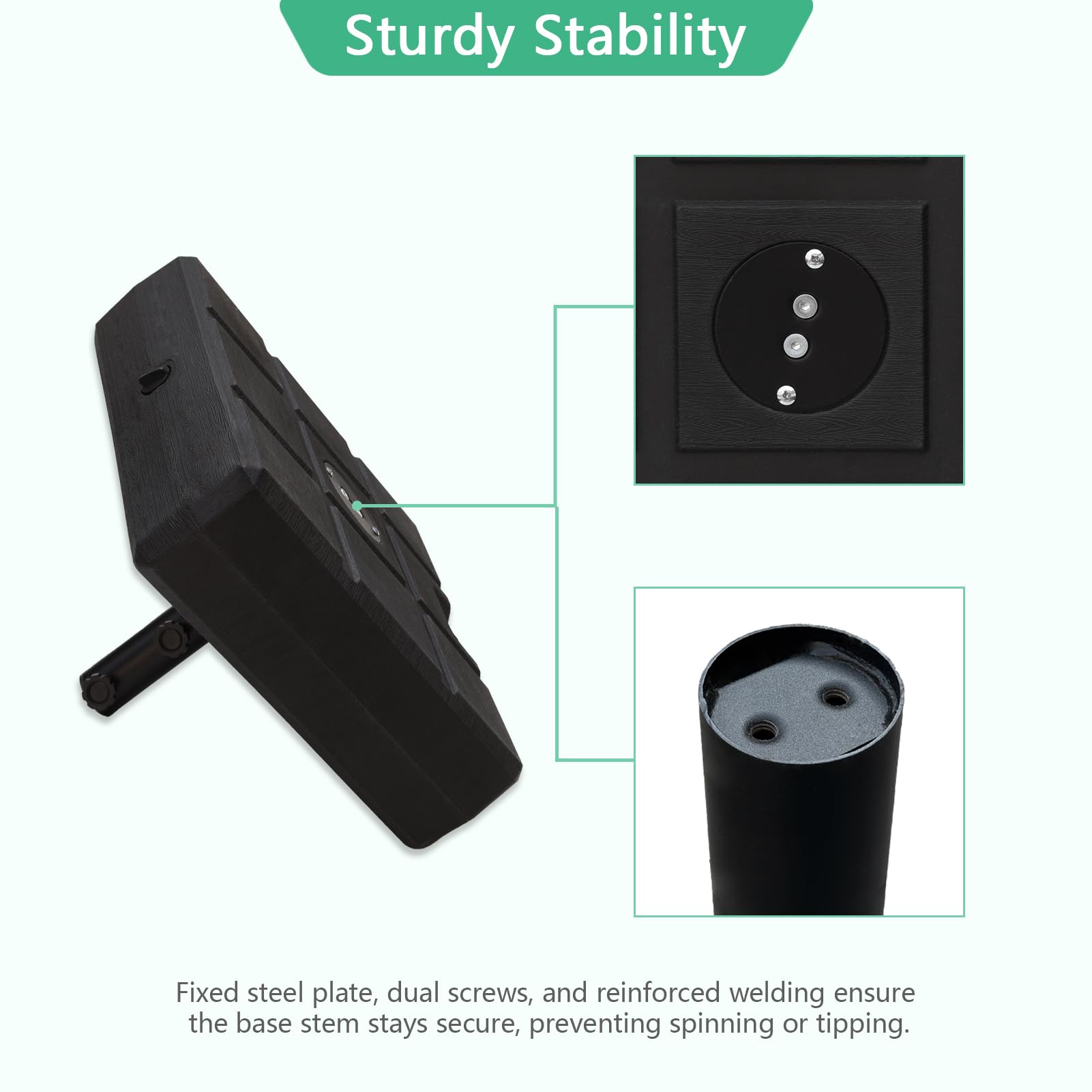 Helios&Hestia double-lock knobs close-up protecting pole and ensuring a secure clamp